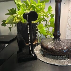 18” Sterling Silver Necklace Made with Swarovski Crystals